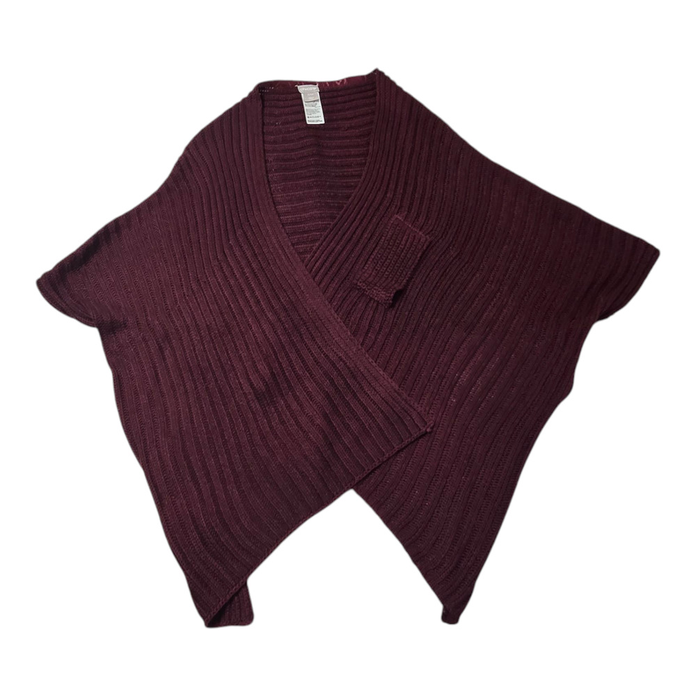 Chicos Women's Sleeveless Poncho Wrap Lounge Sweater S/M